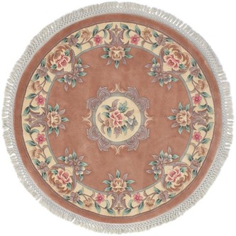 100% Wool Beige Premier Superwashed Chinese Rug D.111 Handknotted in China with a 25mm pile Image 4