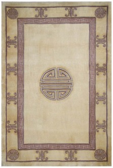 100% Wool Cream Handmade Chinese Rug Design in China with a 18mm pile