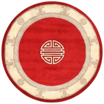 100% Wool Red Premier Superwashed Chinese Rug Design Handknotted in China with a 25mm pile Image 4