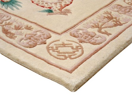 100% Wool Cream Premier Superwashed Chinese Rug Design Handknotted in China with a 25mm pile Image 3
