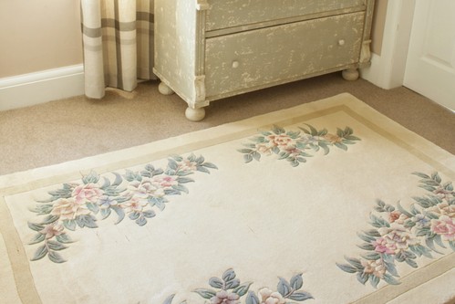 100% Wool Cream Premier Superwashed Chinese Rug Design Handknotted in China with a 25mm pile