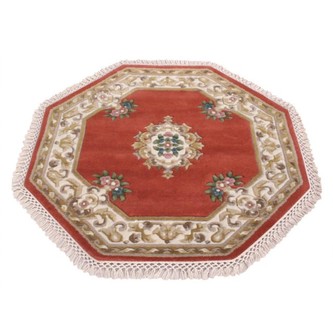 100% Wool Rust Super Rajbik Indian Rug Design Handknotted in India with a 20mm pile Image 6