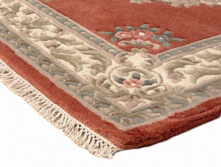 100% Wool Rust Super Rajbik Indian Rug Design Handknotted in India with a 20mm pile Image 3