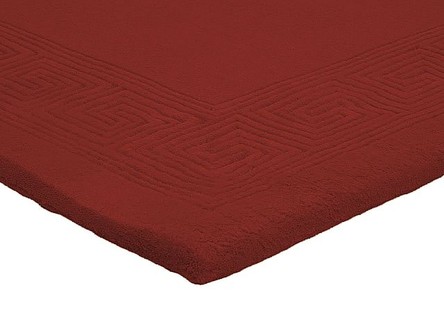 100% Wool Red Plain Carved Chinese. Handknotted in China with a 25mm pile Image 4