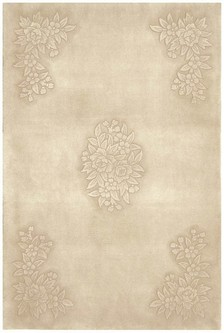 100% Wool Cream Handmade Chinese Rug Design in China with a 18mm pile