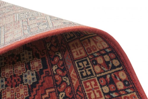 100% Wool Red Mohatta Woven Rug Machine Woven in Moldova with a 10mm pile Image 4