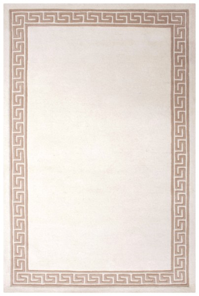 Cream Rug Key Design Greek Key Design Rug (Cream & Beige) | Indian Rug | ECD002 | Frith Rugs