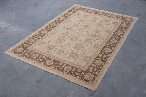 100% Wool Cream Afghan Veg Dye AVE030054 4.34 x 3.05 Handknotted in Afghanistan with a 6mm pile