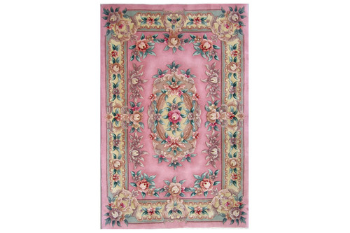 100% Wool Rose Premier Superwashed Chinese Rug D.215 Rectangle Handknotted in China with a 25mm pile