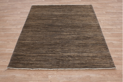 100% Wool Brown Afghan Modern Rug AGA019000 198x152 Handknotted in Afghanistan with a 5mm pile