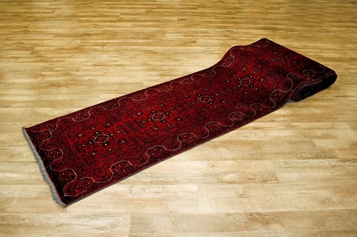 100% Wool Rust Afghan Kundoz Rug AKU057000 950 x 79 Handknotted in Afghanistan with a 8mm pile