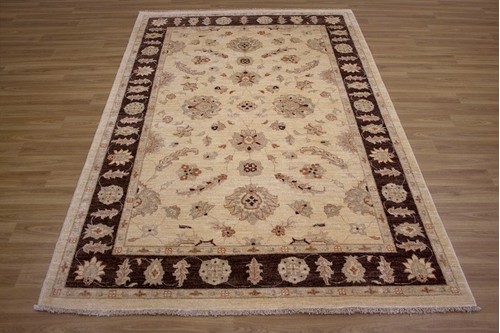 100% Wool Cream Afghan Veg Dye Rug AVE020054 2.28 x 1.52 Handknotted in Afghanistan with a 6mm pile