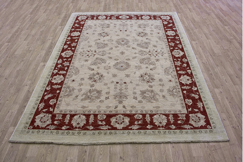 100% Wool Cream Afghan Veg Dye Rug AVE022081 269 x 185 Handknotted in Afghanistan with a 5mm pile
