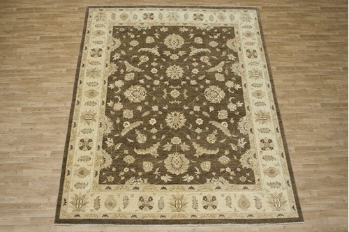100% Wool Brown Afghan Veg Dye Rug AVE028053 3.59 x 2.80 Handknotted in Afghanistan with a 6mm pile