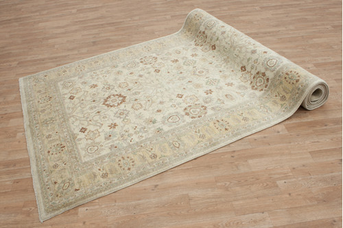 100% Wool Cream Afghan Veg Dye Rug AVE057096 457x151 Handknotted in Afghanistan with a 5mm pile