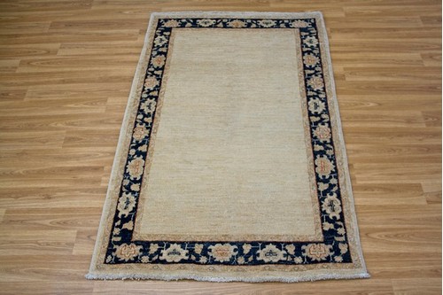 100% Wool Cream Afghan Plain Veg Rug AVP013084 1.54 x .93 Handknotted in Afghanistan with a 6mm pile