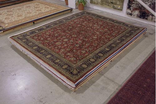 100% Wool Red Fine Indo Persian Rug IPF033002 455x359 Handknotted in India with a 20mm pile