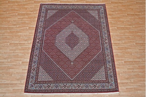 100% Wool Rust Persian Bidjar Carpet PBD027000 3.46 x 2.49 Handknotted in Iran with a 16mm pile