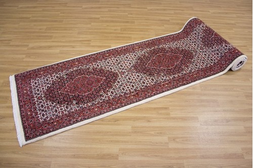 100% Wool Multi Persian Bidjar Carpet PBD049FIN 4.15 x .85 Handknotted in Iran with a 16mm pile