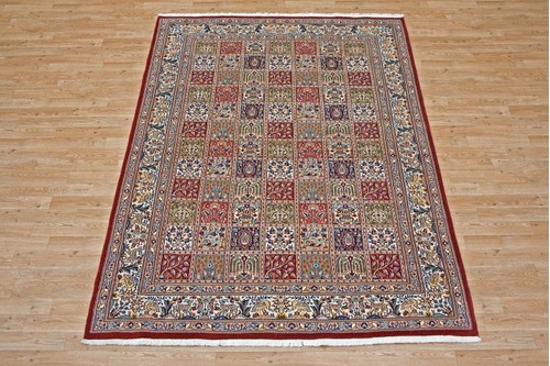 100% Wool Rust Persian Moud Carpet PMO021030 2.34 x 1.67 Handknotted in Iran with a 15mm pile