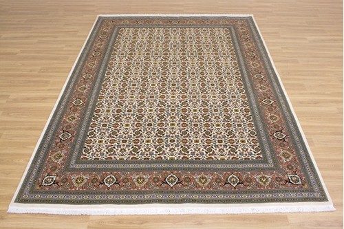 100% Wool Multi Persian Mahi Tabriz Rug PMT021P94 2.45 x 1.69 Handknotted in Iran with a 12mm pile