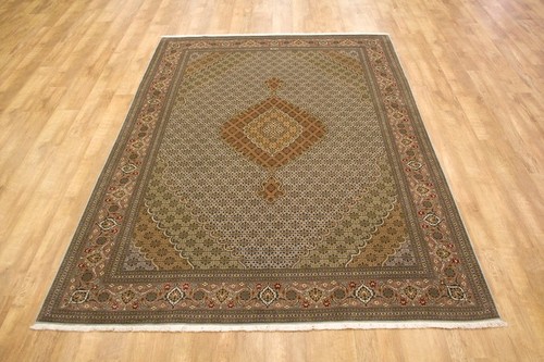 100% Wool Cream Persian Mahi Tabriz Rug PMT023094 291 x 200 Handknotted in Iran with a 12mm pile