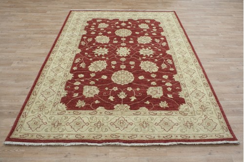 100% Wool Red coloured Afghan Veg Dye Rug AVE021070 235x170 Handknotted in Afghanistan with a 6mm pile