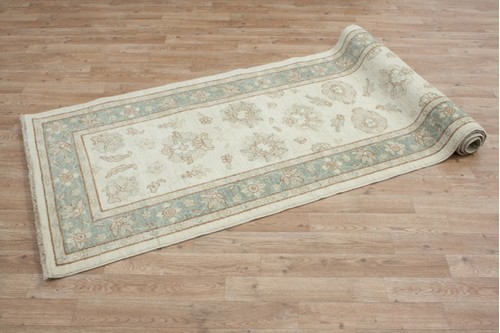 100% Wool Cream coloured Afghan Veg Dye Rug AVE044090 245x84  Handknotted in Afghanistan with a 6mm pile