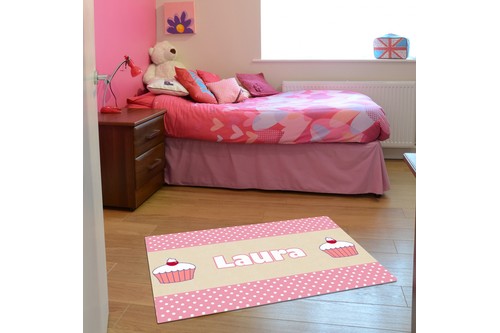 100% Wool Pink Personalised Rugs - Handmade in India with a 15mm pile