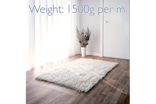 100% Wool Cream Flokati Luxury Super Rug Handknotted in Greece with a 25mm pile