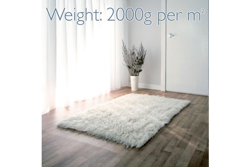 100% Wool Cream Flokati SuperPlus Rug Handknotted in Greece with a 35mm pile