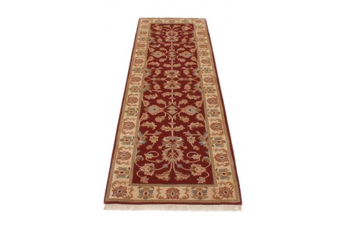 100% Wool Red Indo Persian Keshan Rug Design Handknotted in India with a 15mm pile Image 4