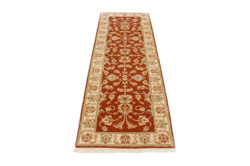 100% Wool Rust Indo Persian Keshan Rug Design Handknotted in India with a 15mm pile Image 4