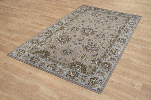 95% Wool / 5% Silk Beige Royal Yelmi Rug Design Handtufted in China with a 12mm pile