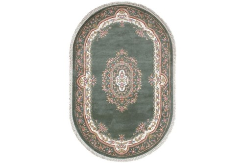 100% Wool Green Mahal Indian Rug Design Handknotted in India with a 20 mm pile Image 6
