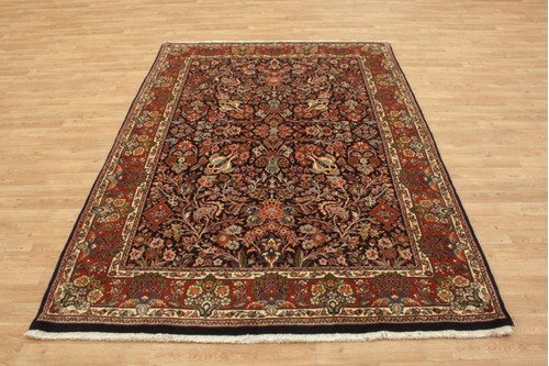 100% Wool Black coloured Persian Sarouk Rug PSA021000 235x168 Handknotted in Iran with a 14mm pile