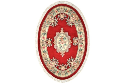 100% Wool Red Premier Superwashed Chinese Rug D.114 Handknotted in China with a 25mm pile Image 7