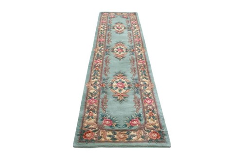 100% Wool Green Premier Superwashed Chinese Rug D.292 Handknotted in China with a 25mm pile Image 8