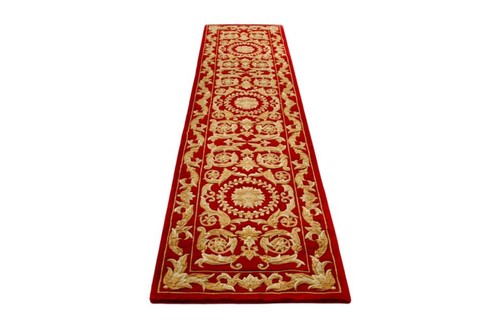 100% Wool Red Premier Superwashed Chinese Rug Design Handknotted in China with a 25mm pile Image 7