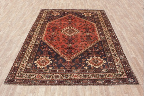 100% Wool Rust Persian Shiraz Rug SHZ023000 2.99 x 2.06 Handknotted in Iran with a 11mm pile