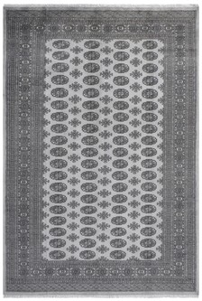 Fine Pakistan Grey Silver Wool Bokhara Rug Design BOK047