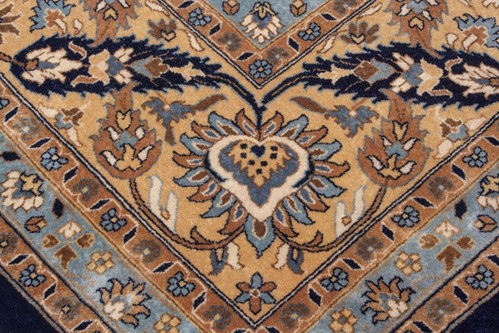 100% Wool Blue Very Fine Indo Persian Rug Design IPF035004 Handknotted in India with a 12mm pile Image 3