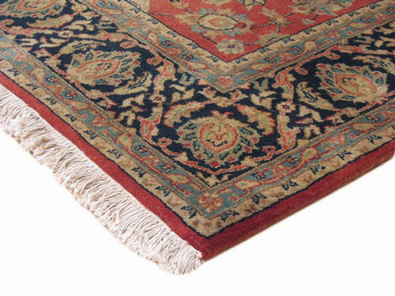 100% Wool Red Very Fine Indo Persian Rug Design Handknotted in India with a 12mm pile Image 3