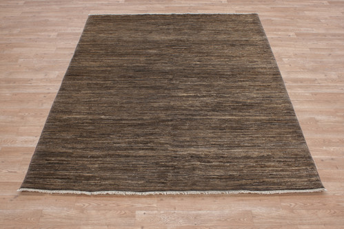 100% Wool Brown Afghan Modern Rug AGA019000 198x152 Handknotted in Afghanistan with a 5mm pile