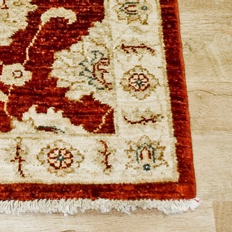 100% Wool Red Afghan Veg Dye Rug AVE007070 115 x 60 Handknotted in Afghanistan with a 6mm pile Image 2