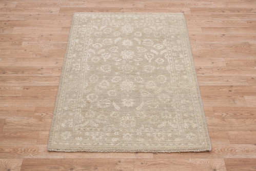 100% Wool Green Afghan Veg Dye Rug AVE008091 119x80 Handknotted in Afghanistan with a 5mm pile