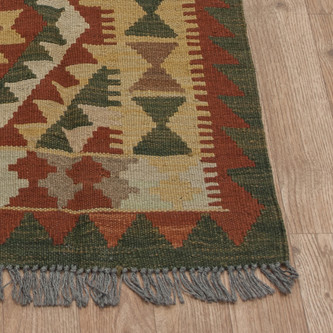 100% Wool Multi Afghan Ved Dye Kelim AVK011000 116x79 Handknotted in Afghanistan with a 5mm pile Image 2