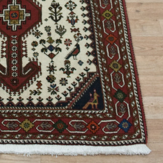100% Wool Cream Persian Abadeh Rug PAB047044 295 x 86 Handknotted in Iran with a 15mm pile Image 2