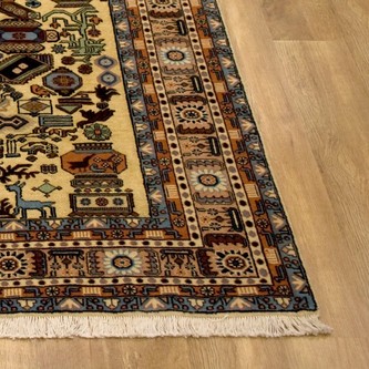 100% Wool Multi Persian Ardebil Rug PAR020FIN 254 x 168 Handknotted in Iran with a 11mm pile Image 2
