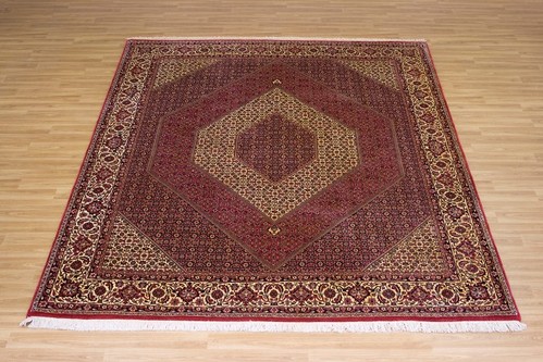 100% Wool Red Persian Bidjar Carpet PBD025FIN 3.04 x 2.54 Handknotted in Iran with a 16mm pile